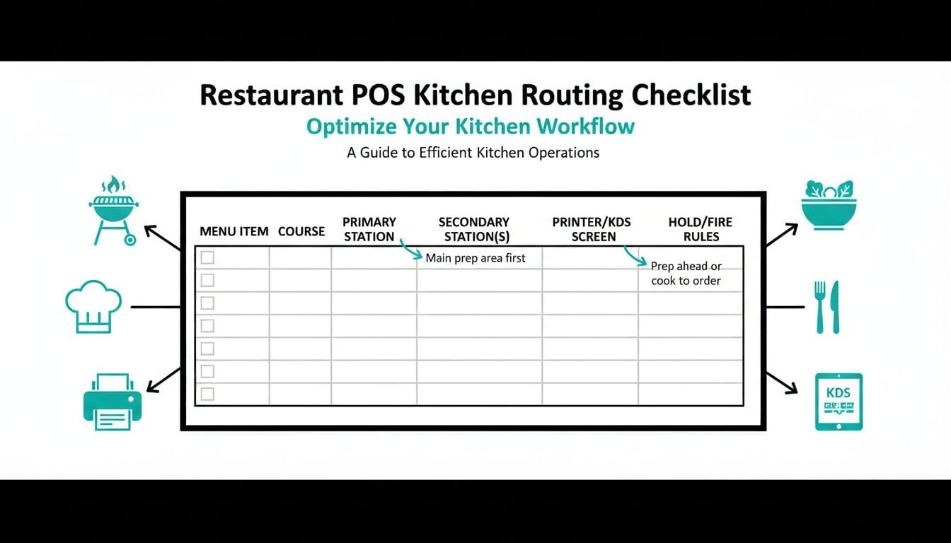 Kitchen routing table template infographic